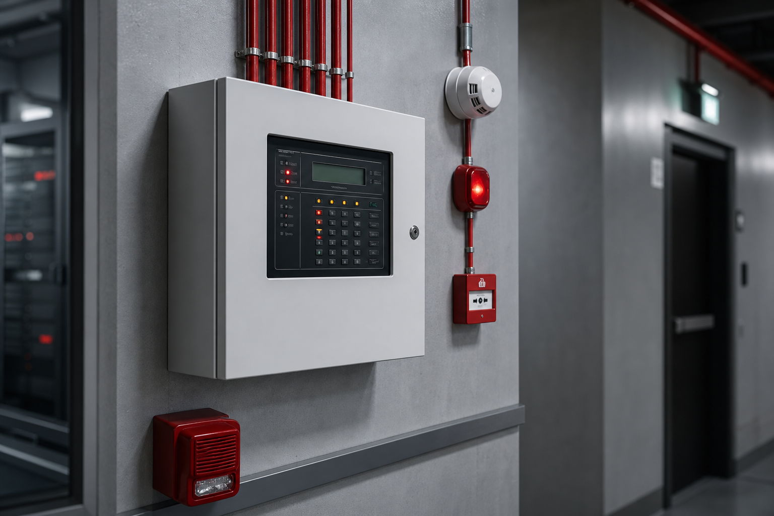 Modern fire detection and alarm control panel